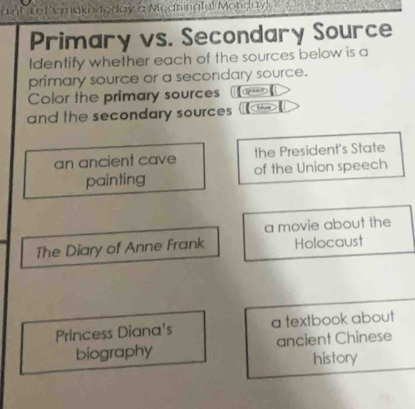 primary vs. secondary source identify whether each of the sources below…