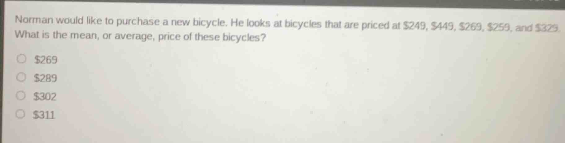 norman would like to purchase a new bicycle. he looks at bicycles that …