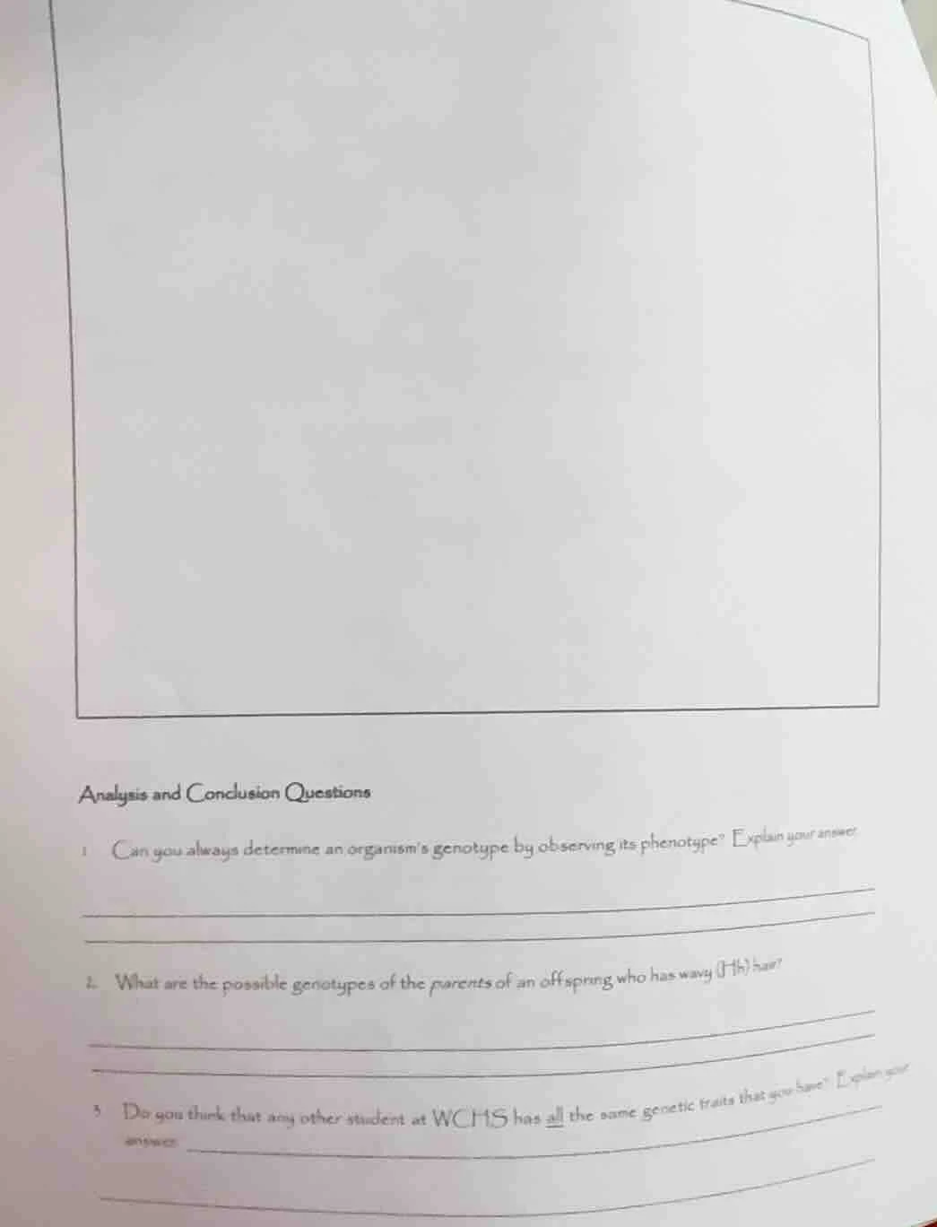 analysis and conclusion questions 1 can you always determine an organis…