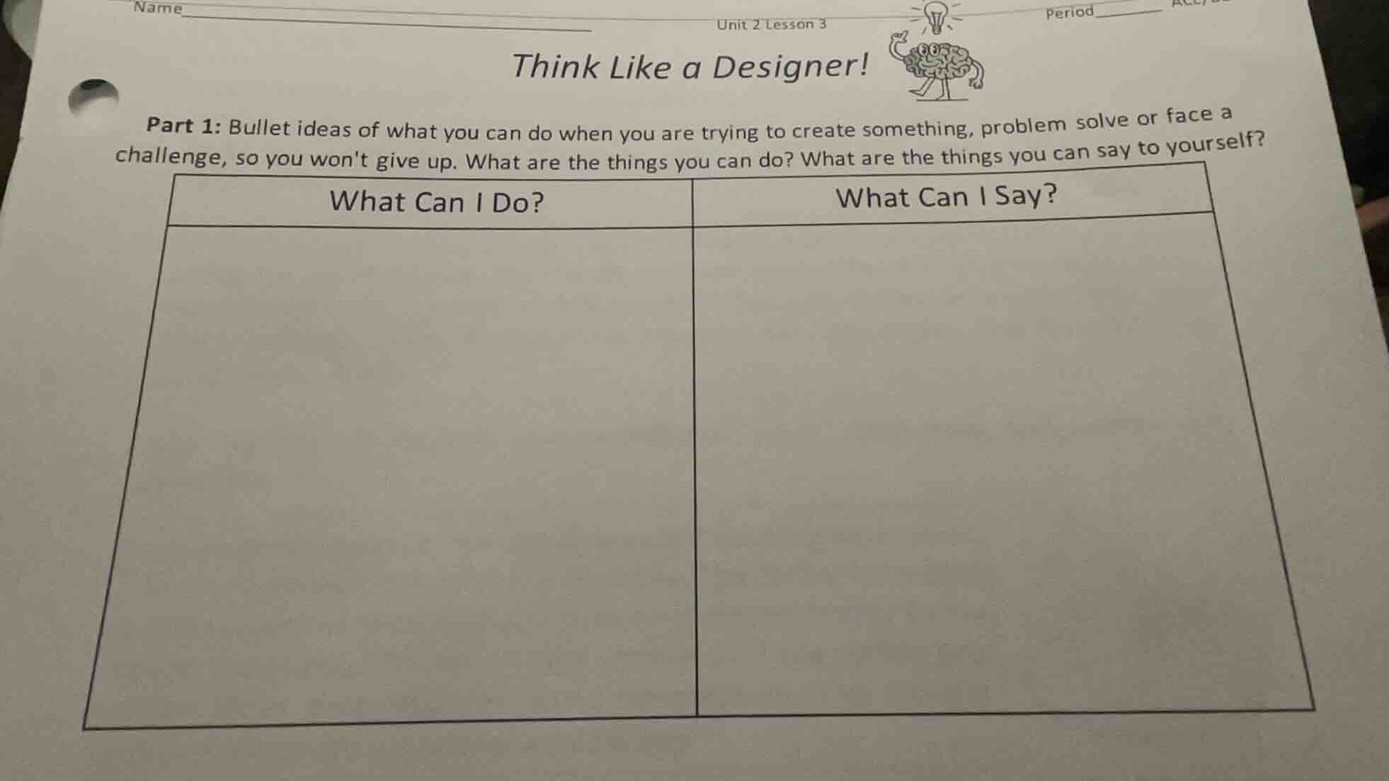 name unit 2 lesson 3 period think like a designer! part 1: bullet ideas…