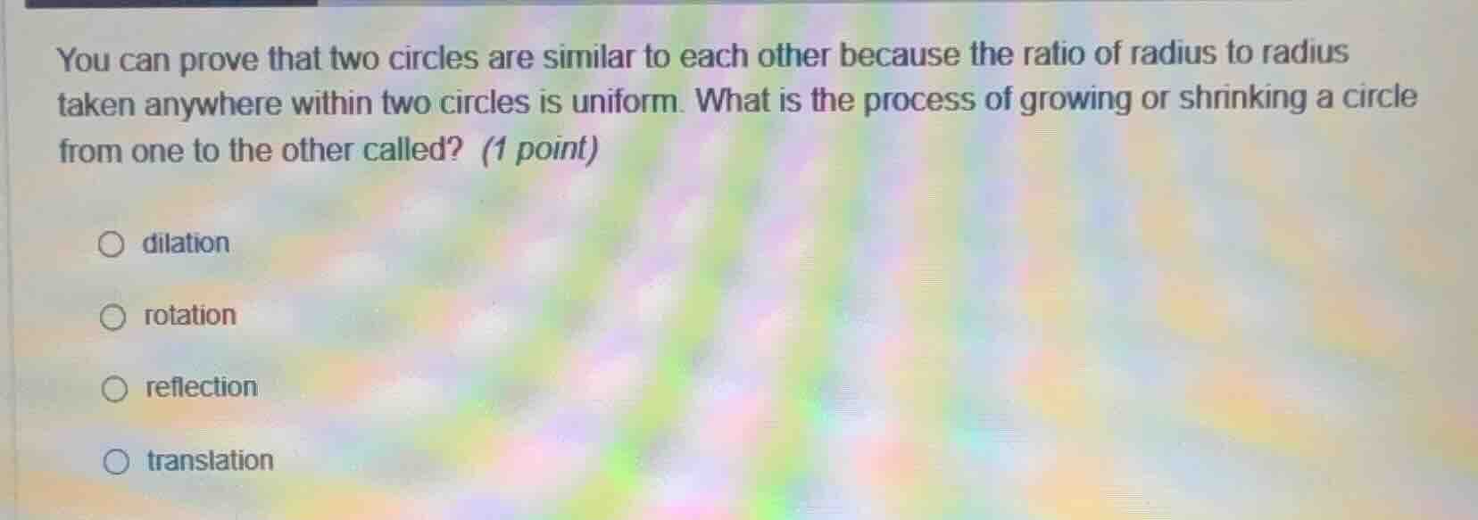 you can prove that two circles are similar to each other because the ra…