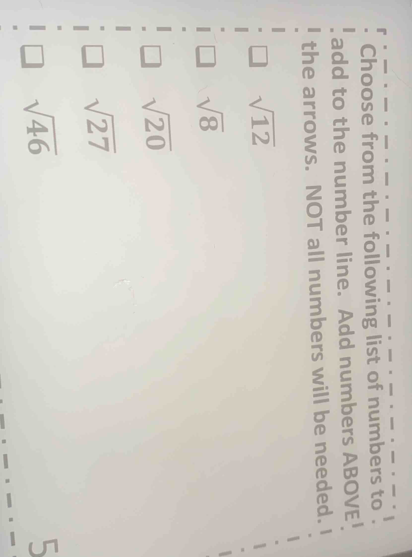 choose from the following list of numbers to add to the number line. ad…
