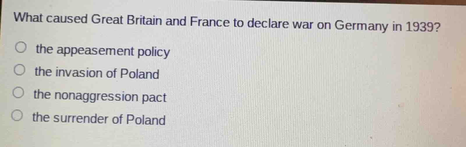 what caused great britain and france to declare war on germany in 1939?…