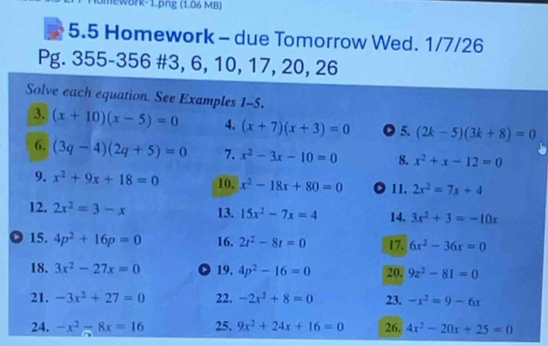 5.5 homework – due tomorrow wed. 1/7/26 pg. 355-356 #3, 6, 10, 17, 20, …