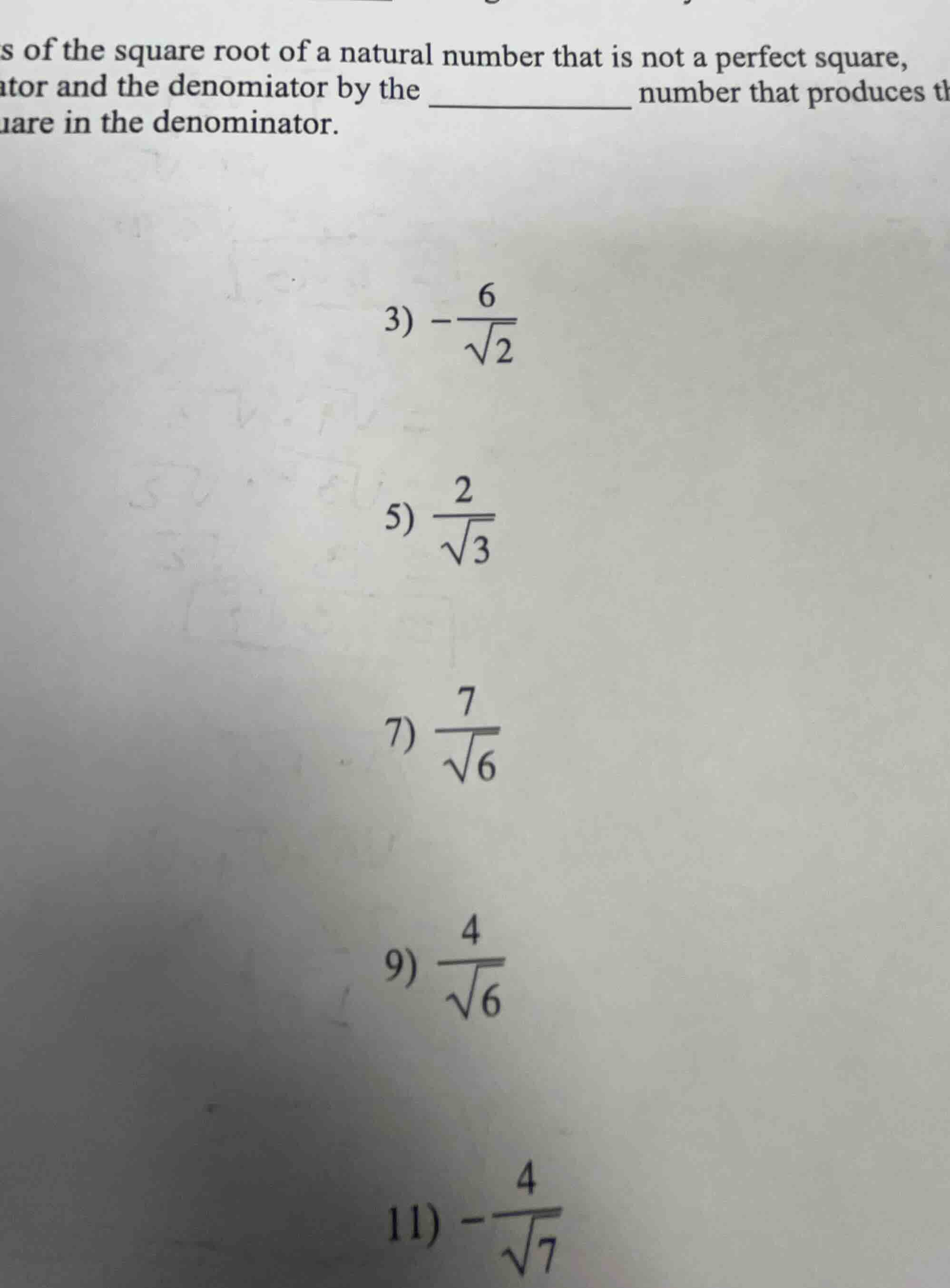 s of the square root of a natural number that is not a perfect square, …