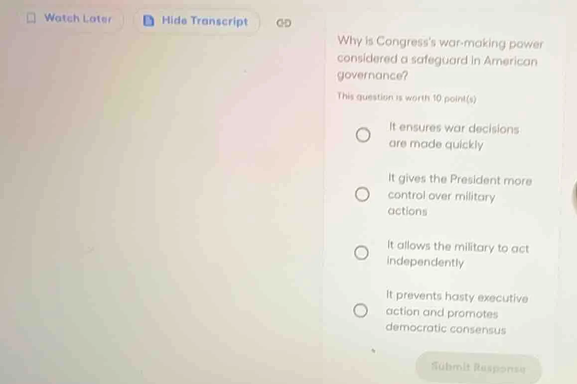 why is congresss war - making power considered a safeguard in american …