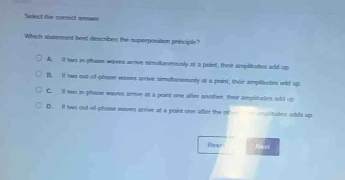 select the correct answer. which statement best describes the superposi…
