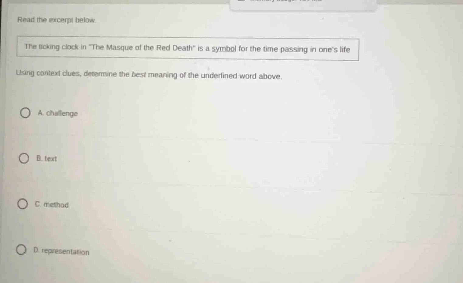 read the excerpt below. the ticking clock in \the masque of the red dea…