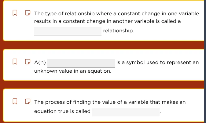 the type of relationship where a constant change in one variable result…