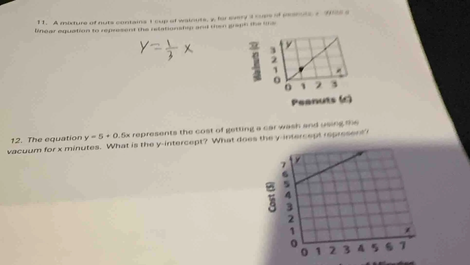11. a mixture of nuts contains 1 cup of walnuts, y, for every 3 cups of…