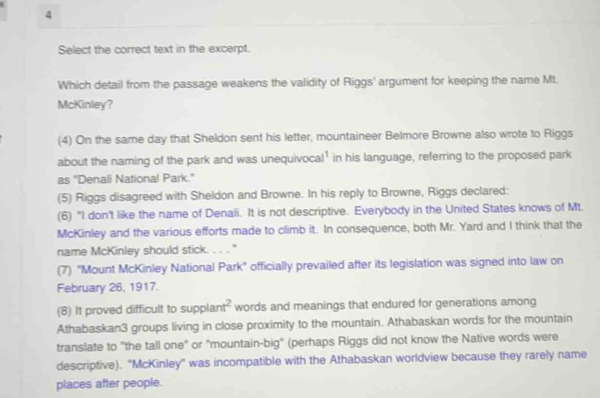 select the correct text in the excerpt. which detail from the passage w…