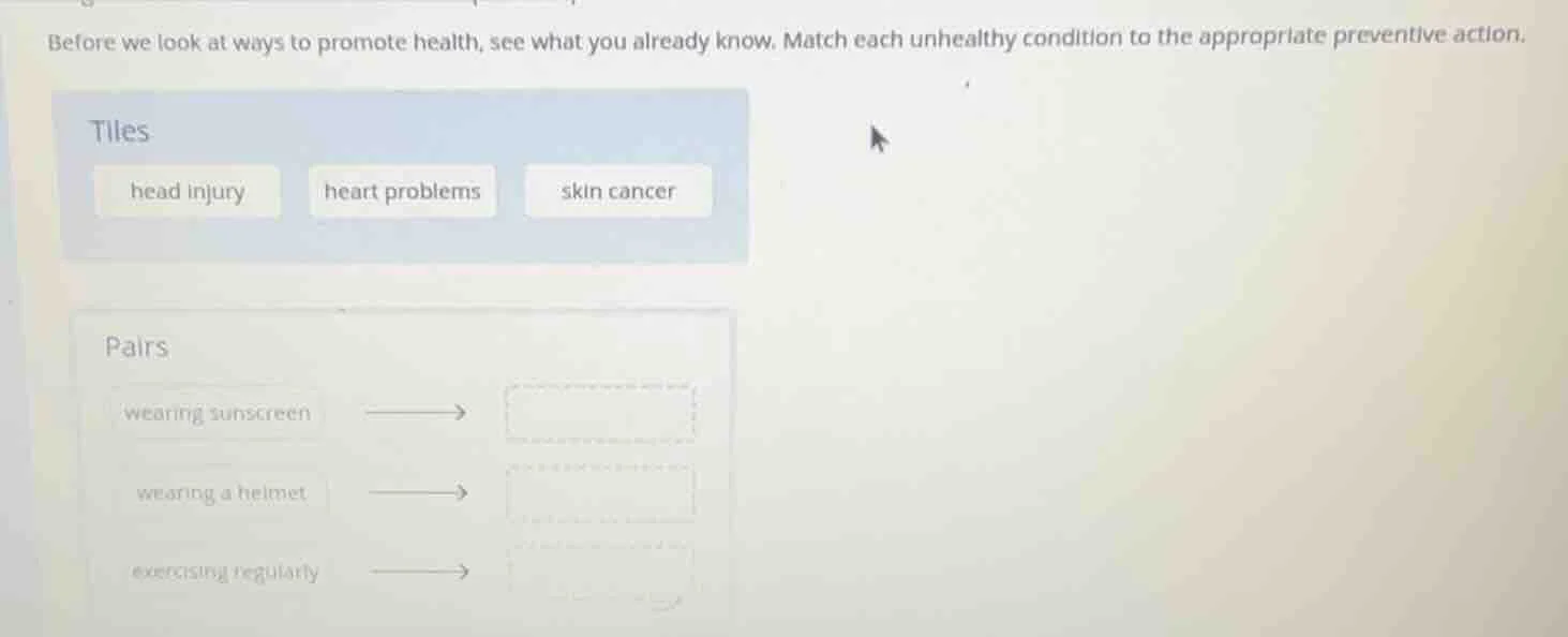 before we look at ways to promote health, see what you already know. ma…
