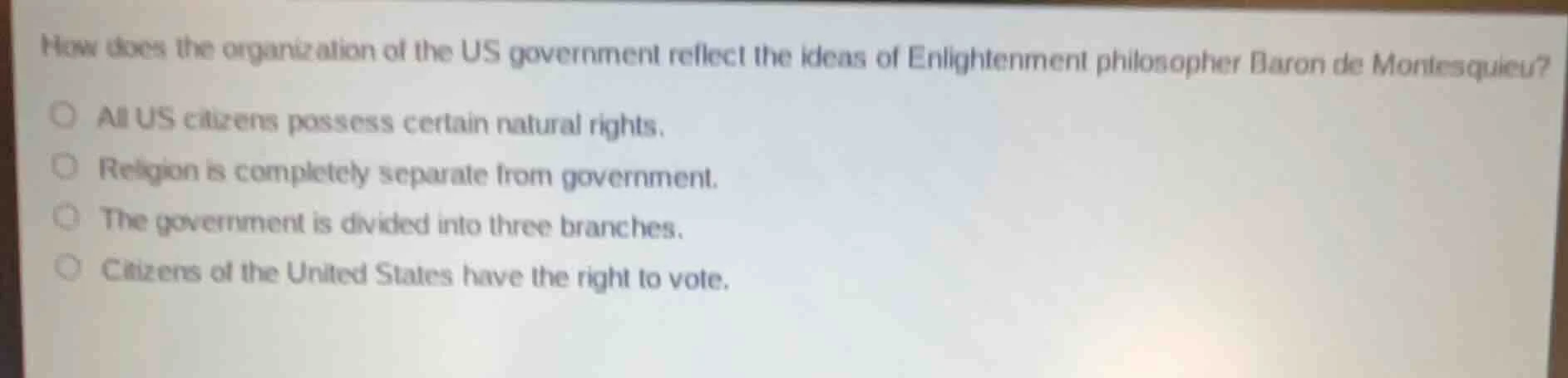 how does the organization of the us government reflect the ideas of enl…