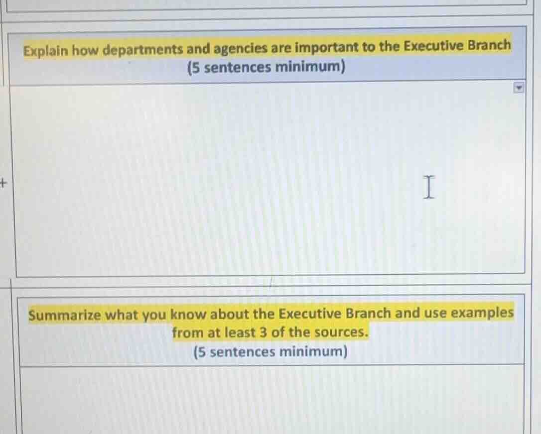 explain how departments and agencies are important to the executive bra…