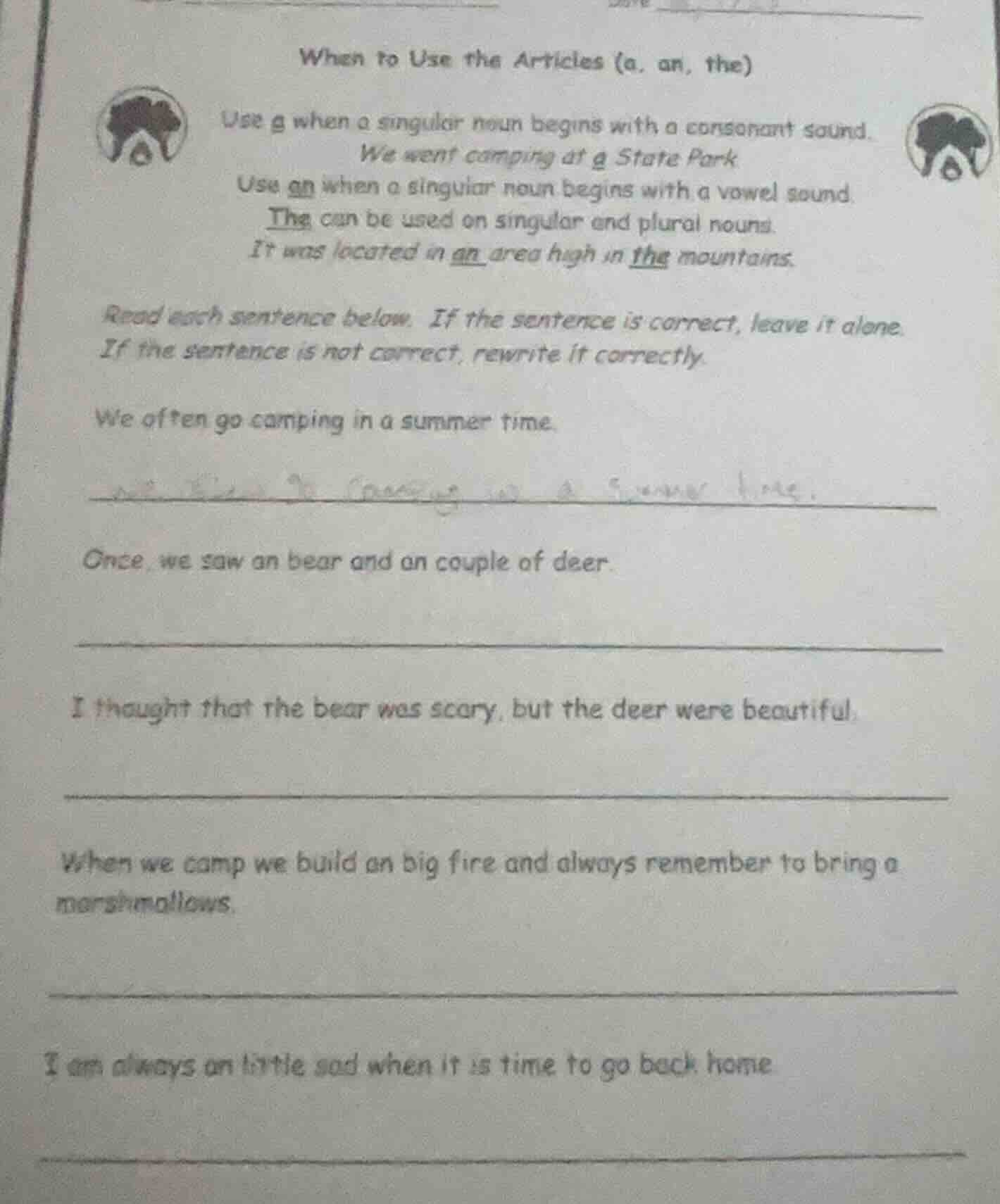 when to use the articles (a, an, the) use a when a singular noun begins…