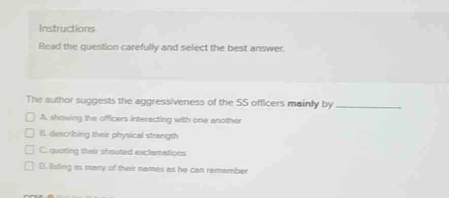 instructions read the question carefully and select the best answer. th…