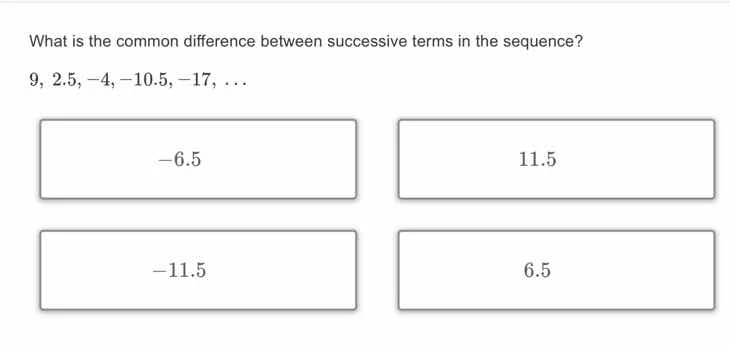 what is the common difference between successive terms in the sequence?…