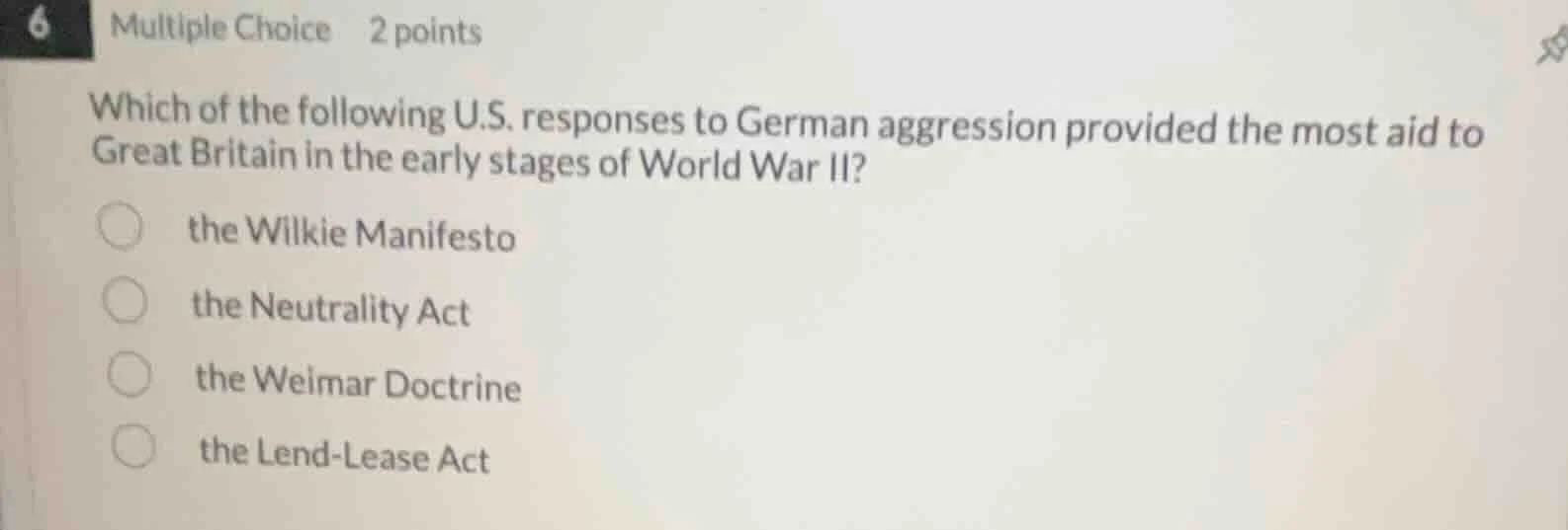 6 multiple choice 2 points which of the following u.s. responses to ger…