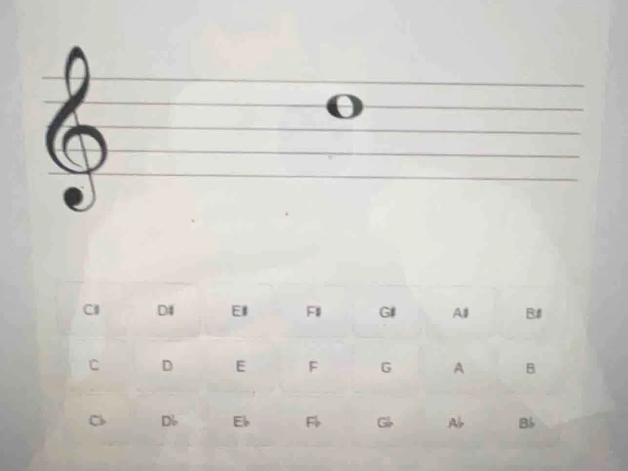 there is a musical staff with a treble clef and a note on it. below the…