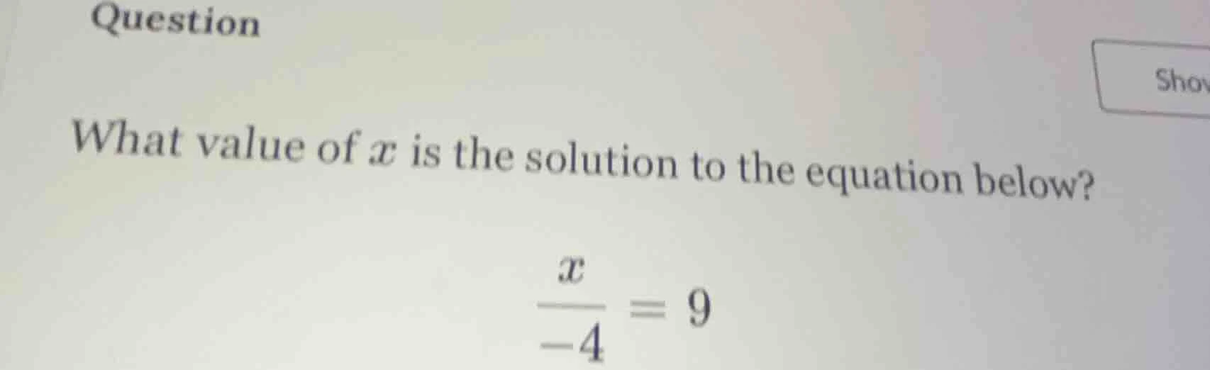 question what value of x is the solution to the equation below? \\(\\fr…