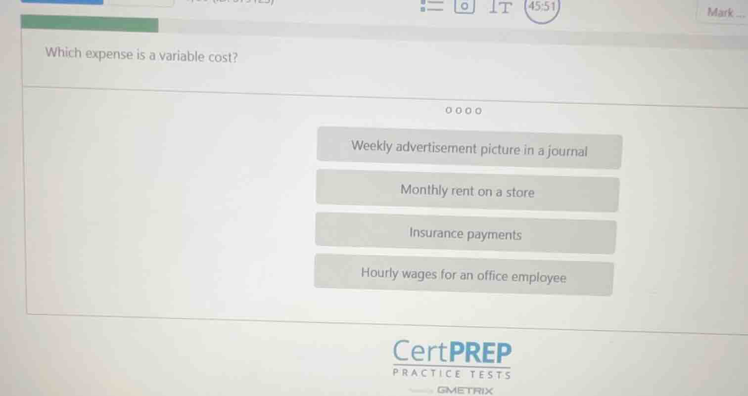 which expense is a variable cost? weekly advertisement picture in a jou…