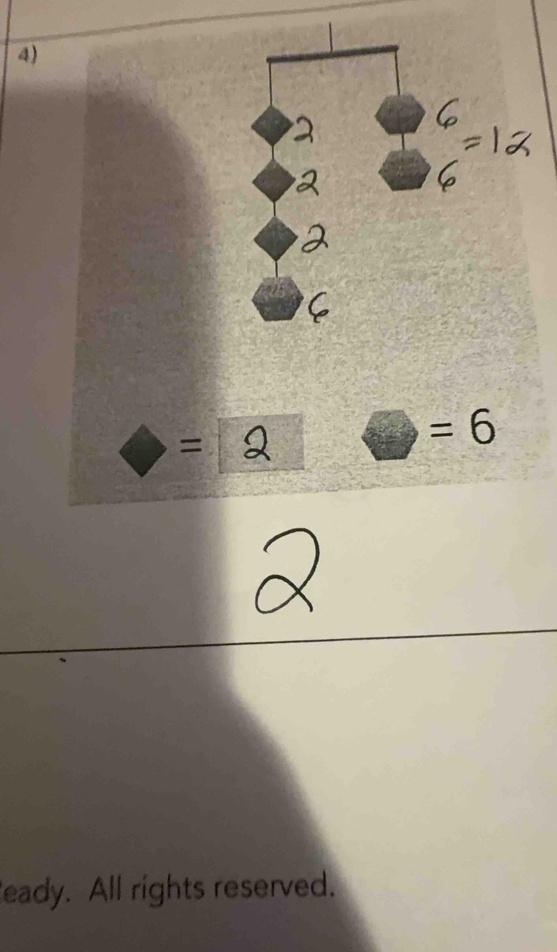 a) ♦ = 2 ♦ = 2 ♦ = 2 ♦ = 2 hexagon = 6 hexagon = 6 = 12 ♦ = 2 hexagon =…