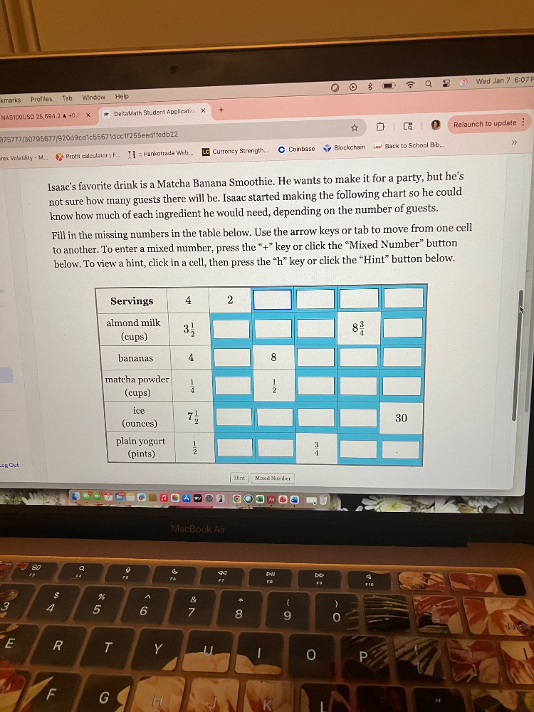 isaacs favorite drink is a matcha banana smoothie. he wants to make it …