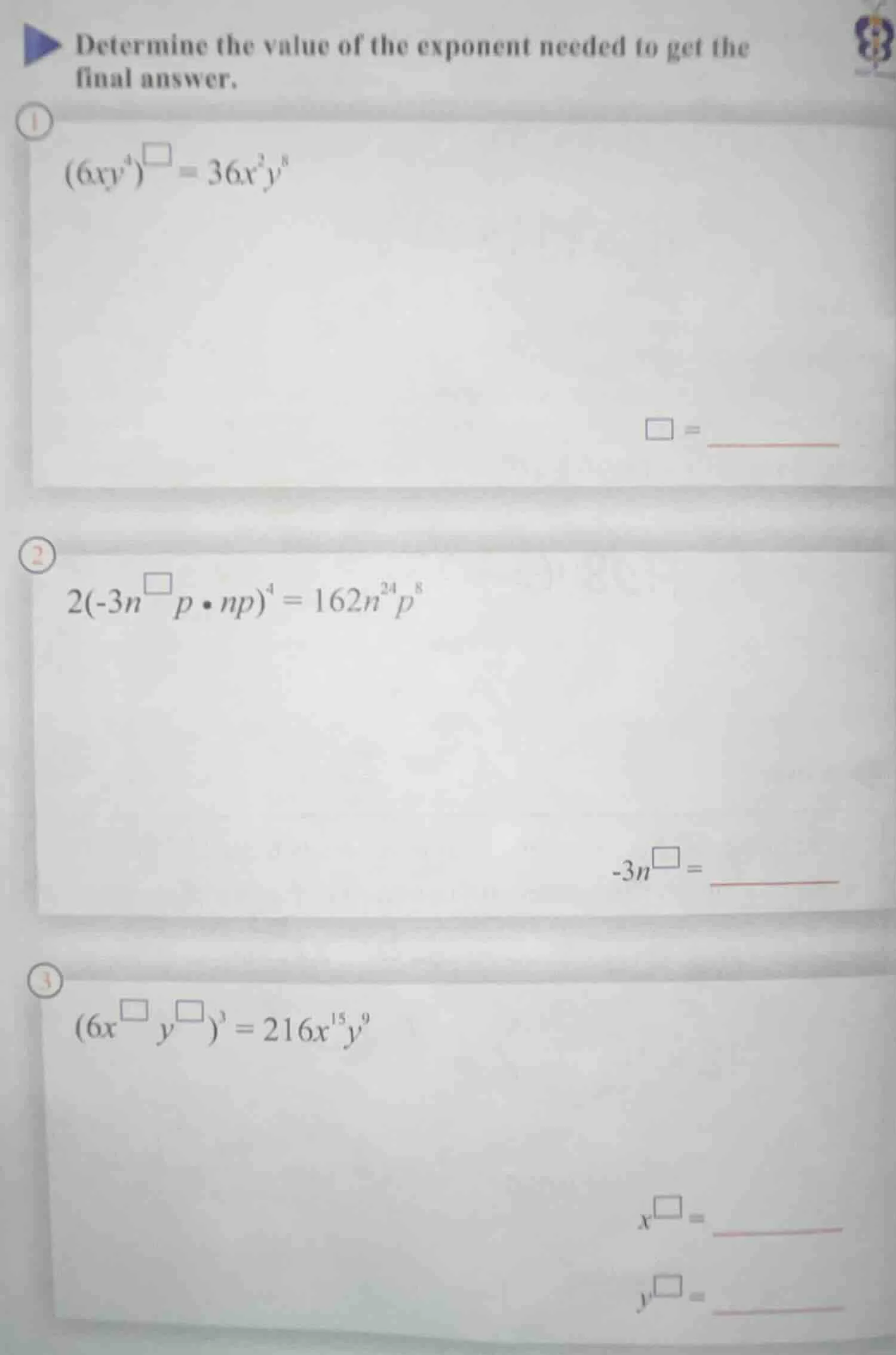 determine the value of the exponent needed to get the final answer. 1 $…