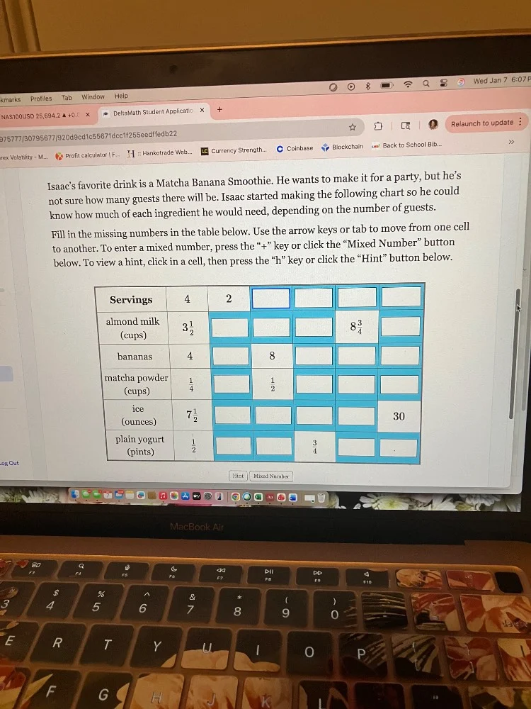 isaacs favorite drink is a matcha banana smoothie. he wants to make it …