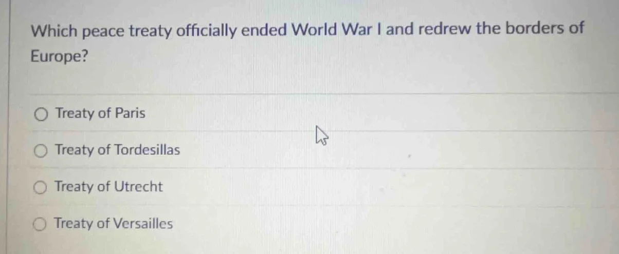 which peace treaty officially ended world war i and redrew the borders …