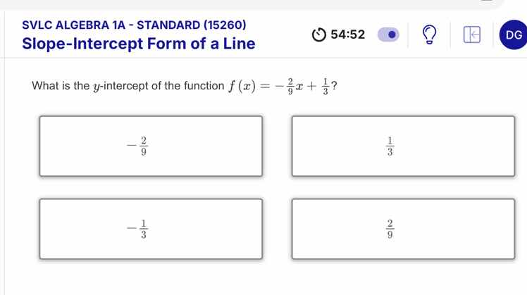 svlc algebra 1a - standard (15260) slope-intercept form of a line what …