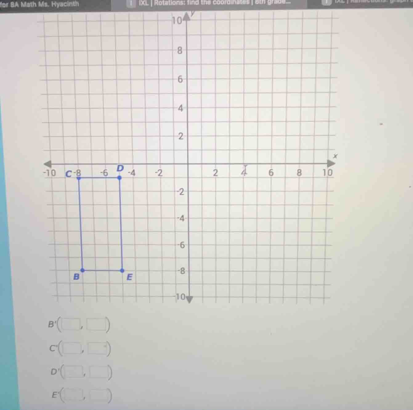for 8a math ms. hyacinth there is a coordinate grid with a rectangle fo…