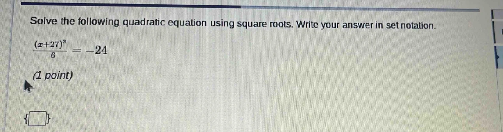 solve the following quadratic equation using square roots. write your a…