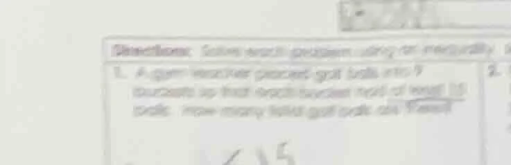 directions: solve each problem using an inventory. 1. a gym instructor …