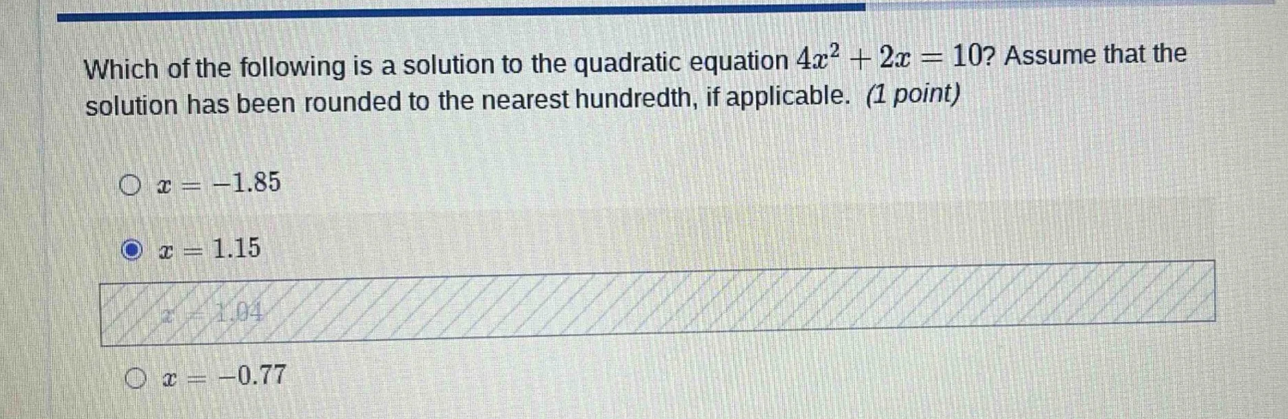 which of the following is a solution to the quadratic equation $4x^2 + …
