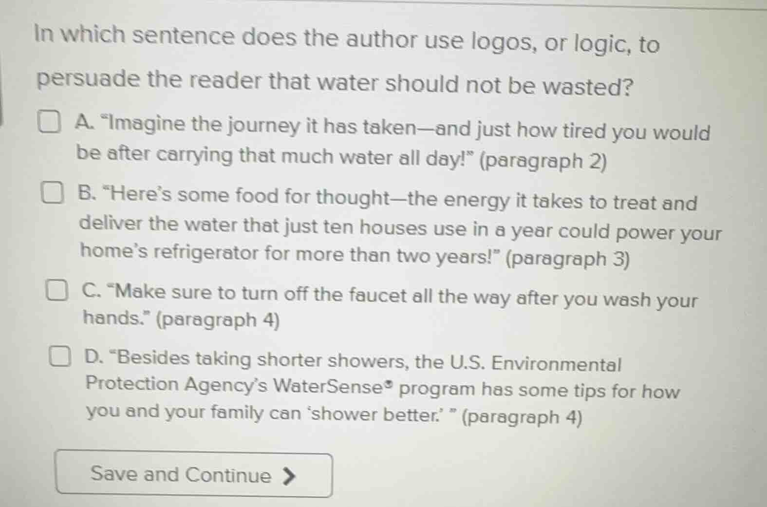 in which sentence does the author use logos, or logic, to persuade the …