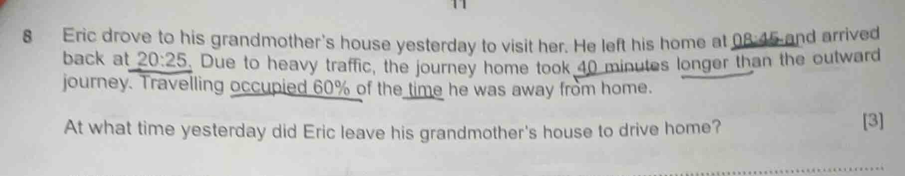 8 eric drove to his grandmothers house yesterday to visit her. he left …