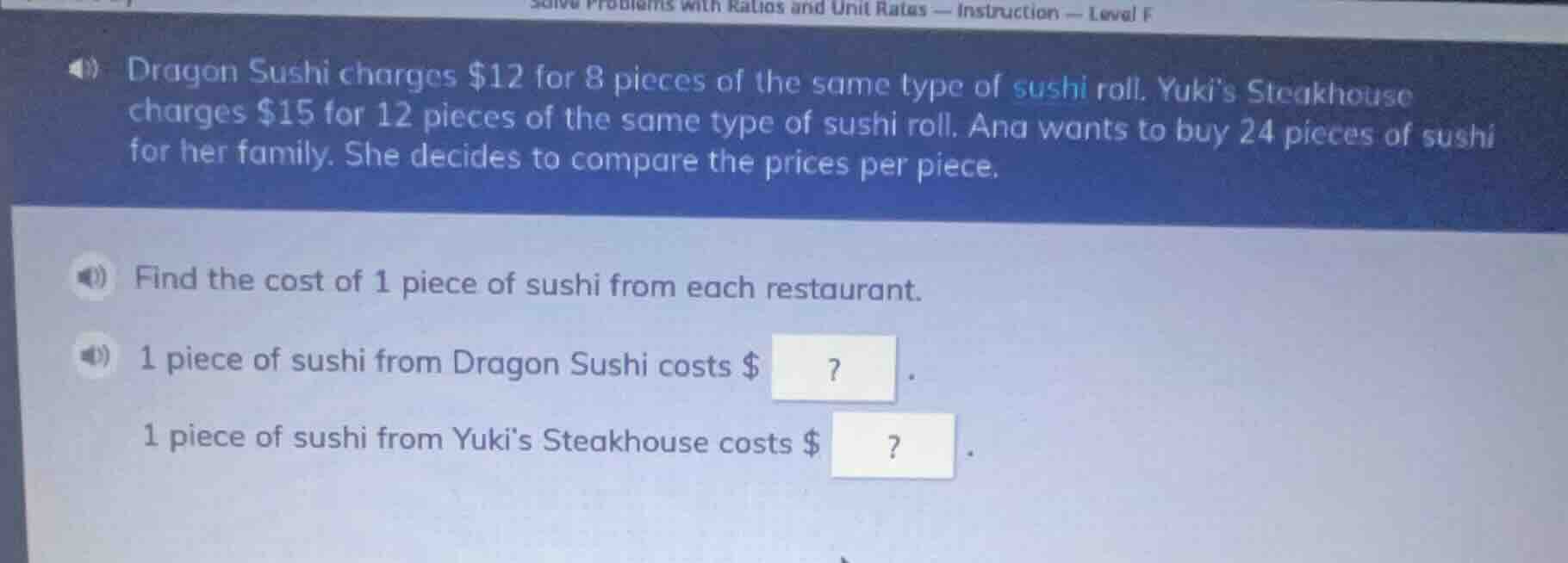 dragon sushi charges $12 for 8 pieces of the same type of sushi roll. y…