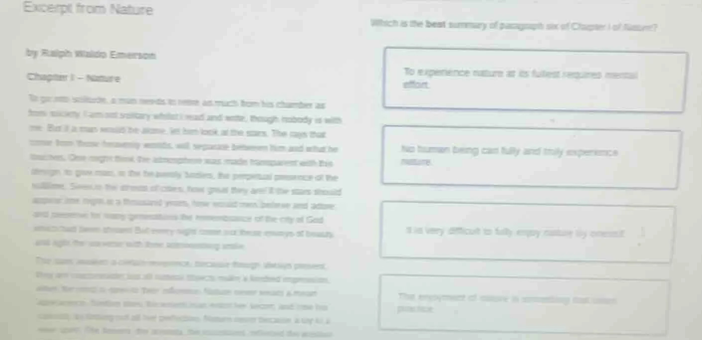 excerpt from nature by ralph waldo emerson chapter 1 - nature to go int…