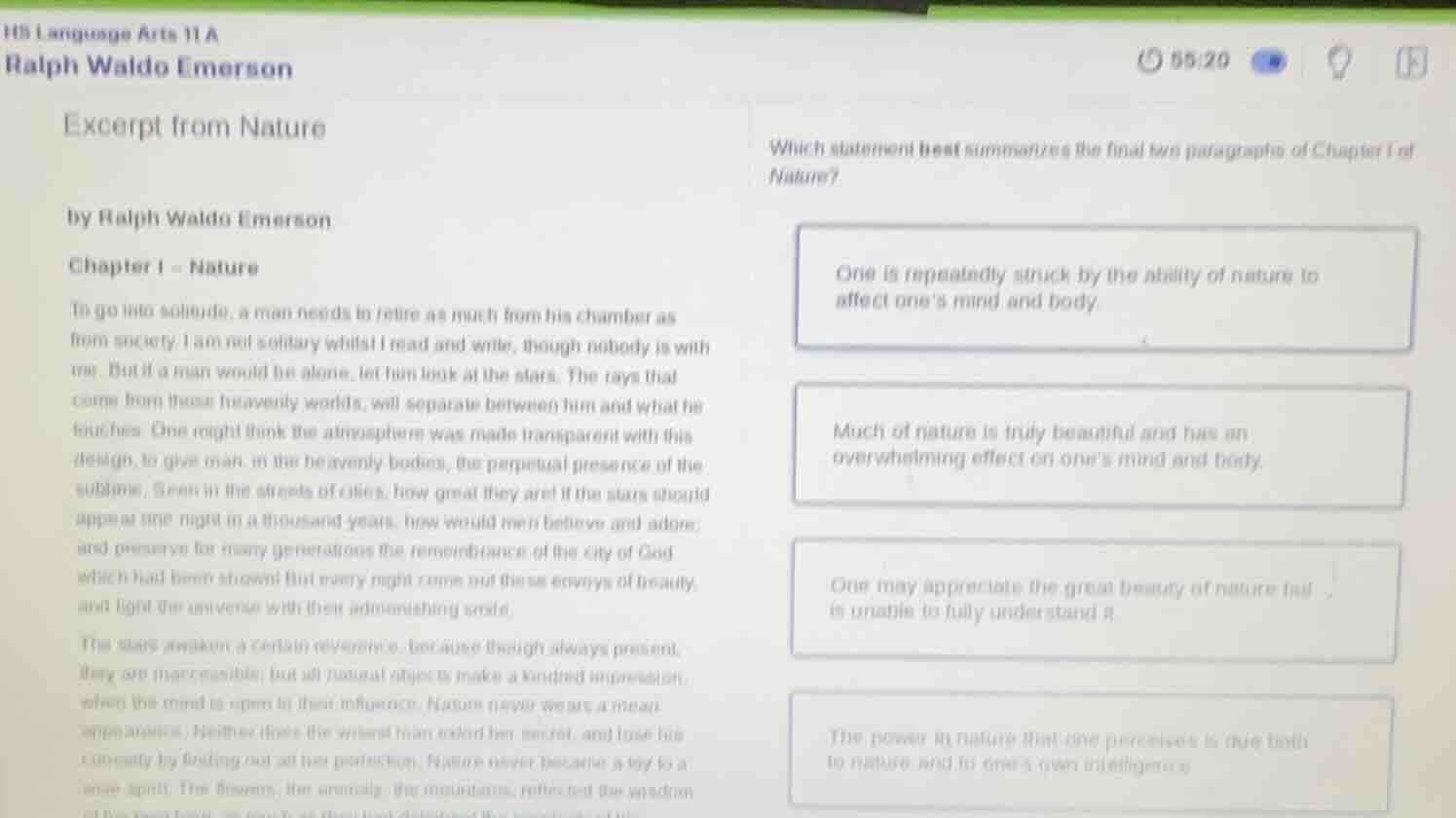 hs language arts 11a ralph waldo emerson excerpt from nature by ralph w…