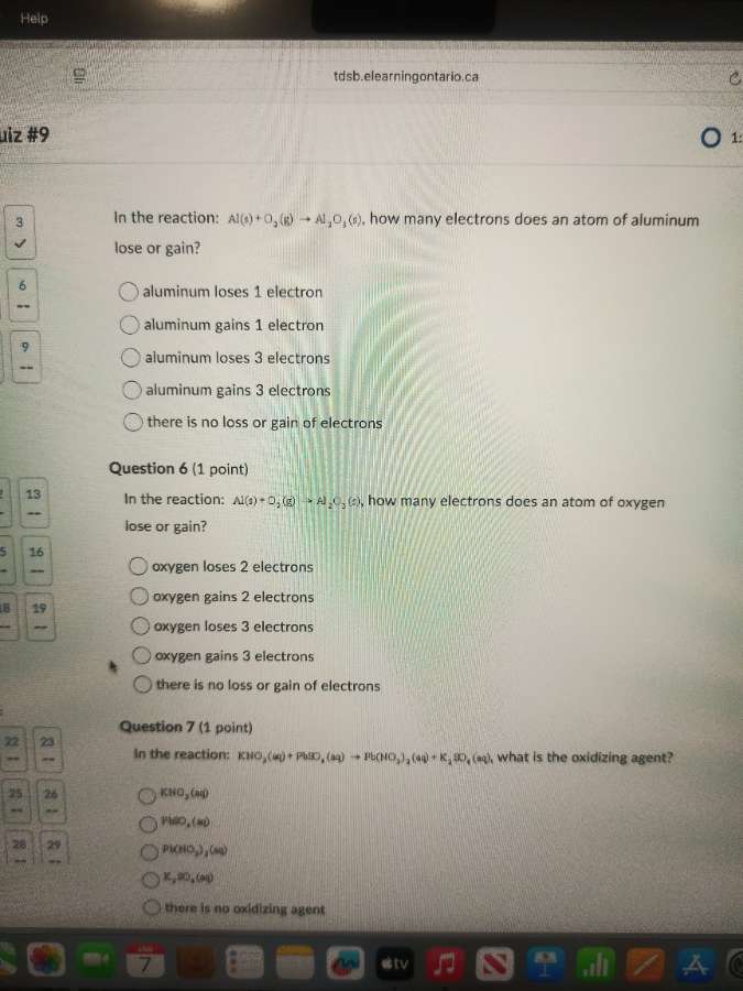 in the reaction: al(s) + o₂(g) → al₂o₃(s), how many electrons does an a…