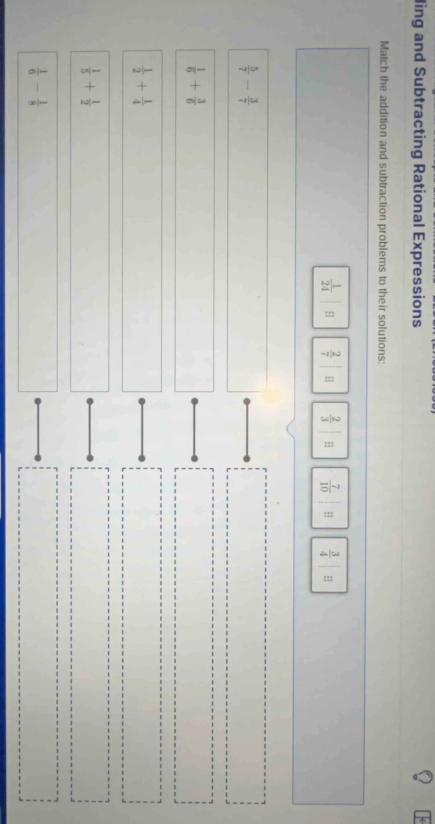 ding and subtracting rational expressions match the addition and subtra…