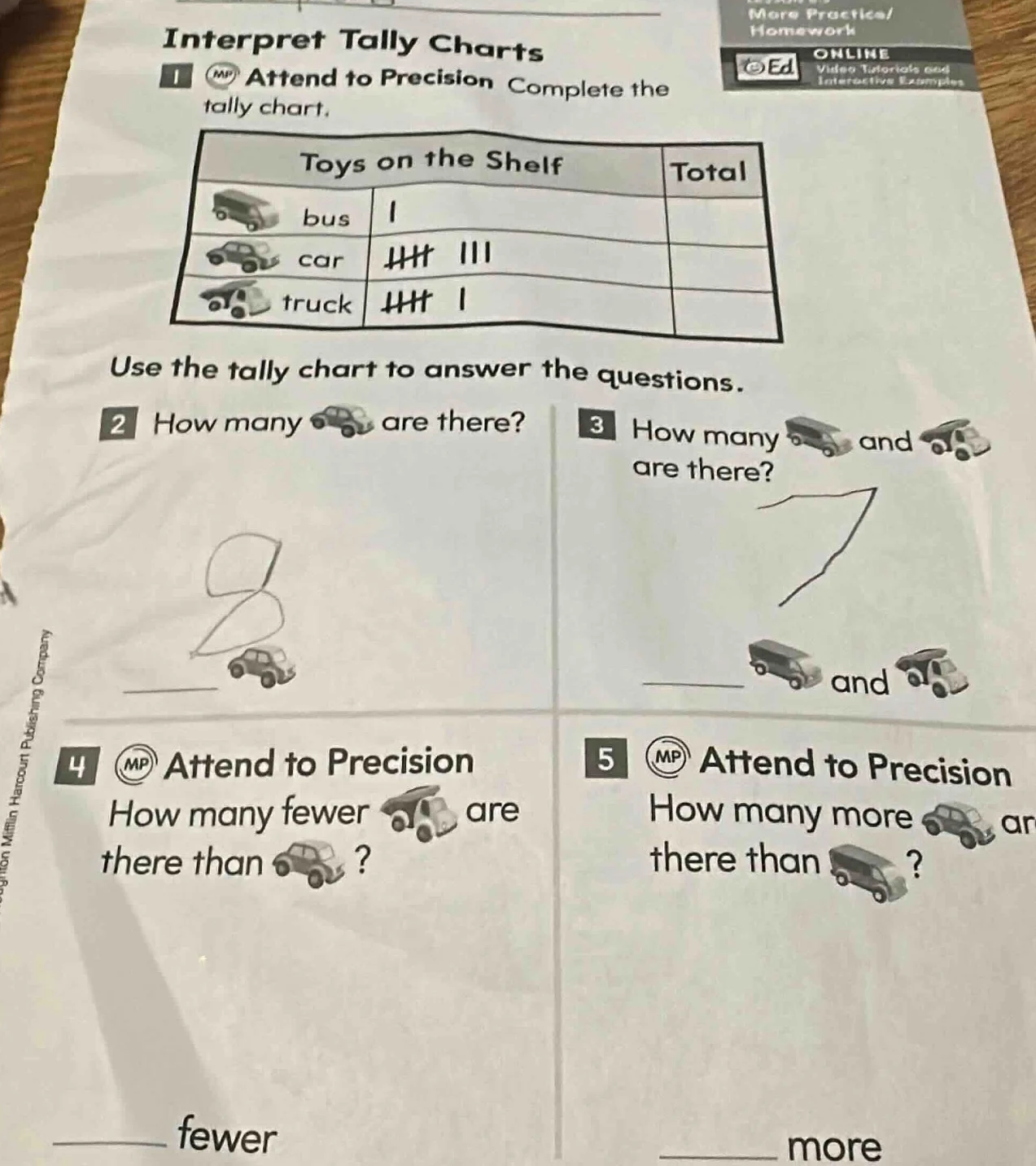 interpret tally charts 1 attend to precision complete the tally chart. …