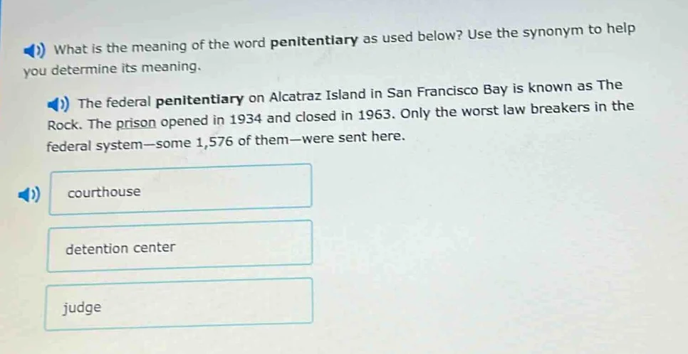 what is the meaning of the word penitentiary as used below? use the syn…