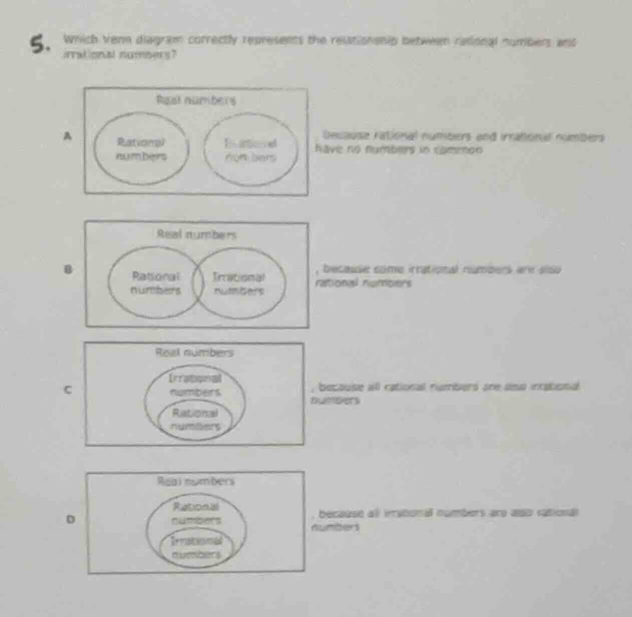 5. which venn diagram correctly represents the relationship between rat…