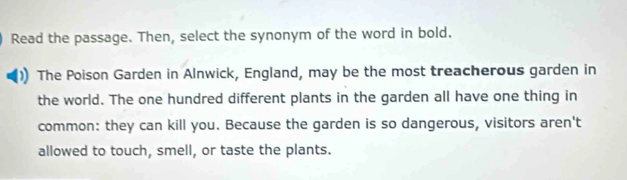 read the passage. then, select the synonym of the word in bold. the poi…