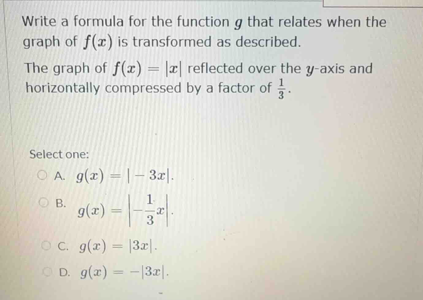 write a formula for the function g that relates when the graph of f(x) …