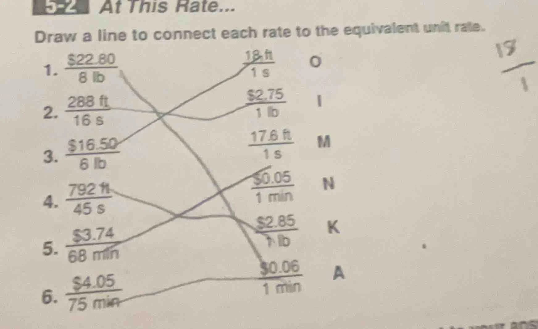 5-2 at this rate... draw a line to connect each rate to the equivalent …