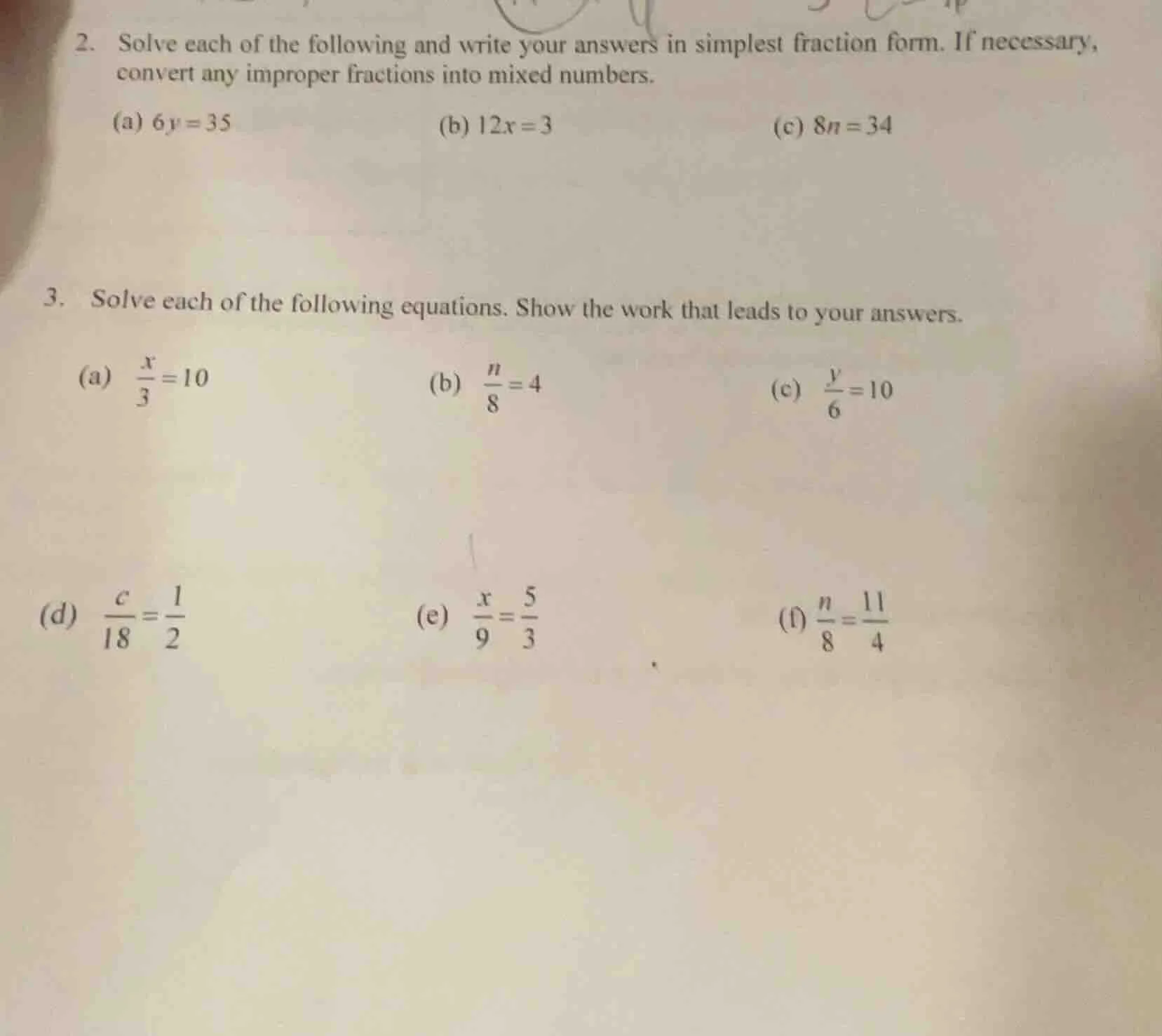 2. solve each of the following and write your answers in simplest fract…