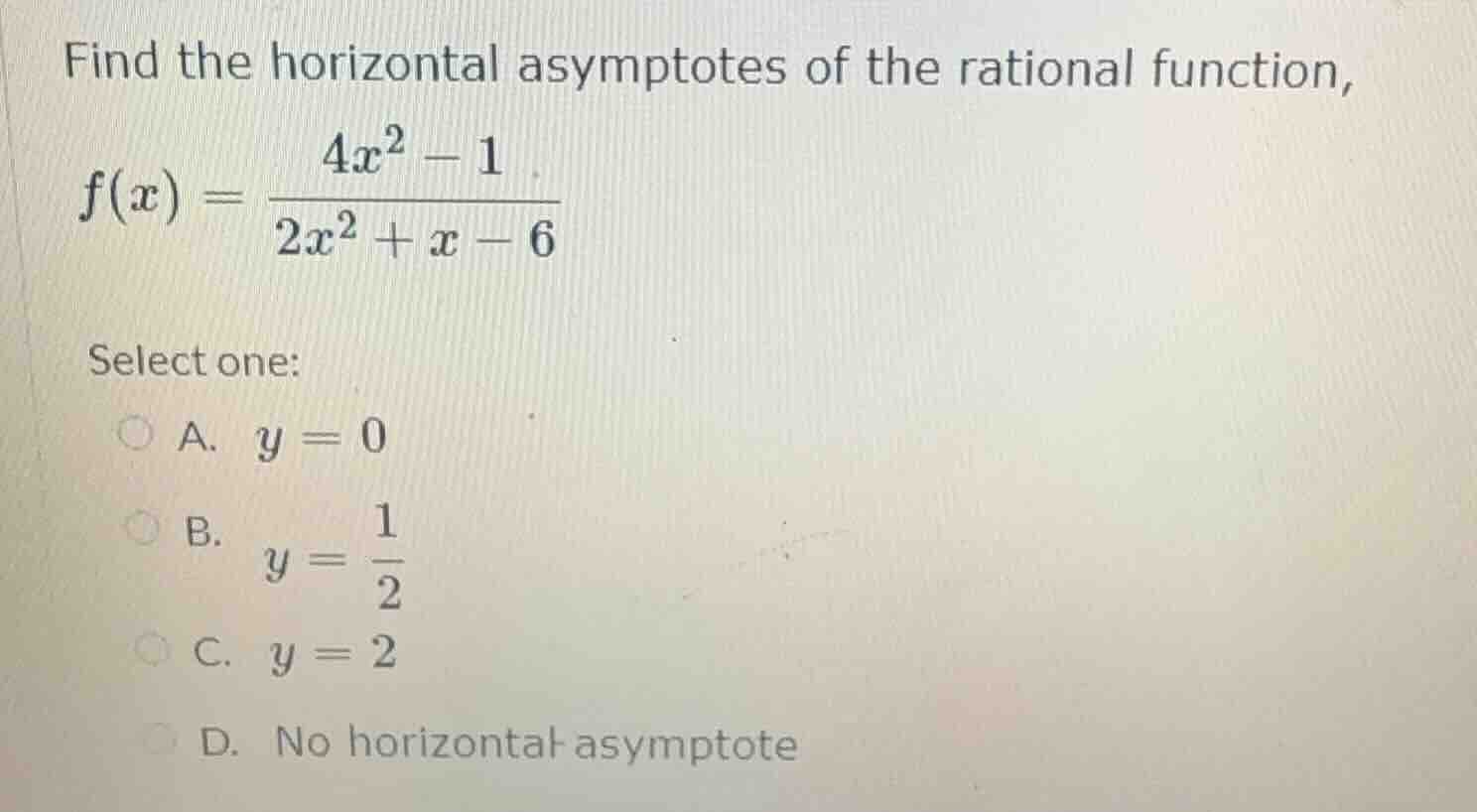 find the horizontal asymptotes of the rational function, $f(x) = \\frac…